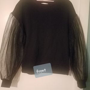 Black Sweat shirt with shear sleeves